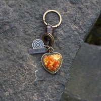 AuPra Amber Heart Keyring – Valentine Love Gift