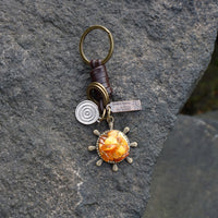 AuPra Amber Ship Wheel Keyring – Captain Sailor Gift