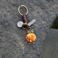 AuPra Amber Owl Keyring – Wise Bird Charm Gift