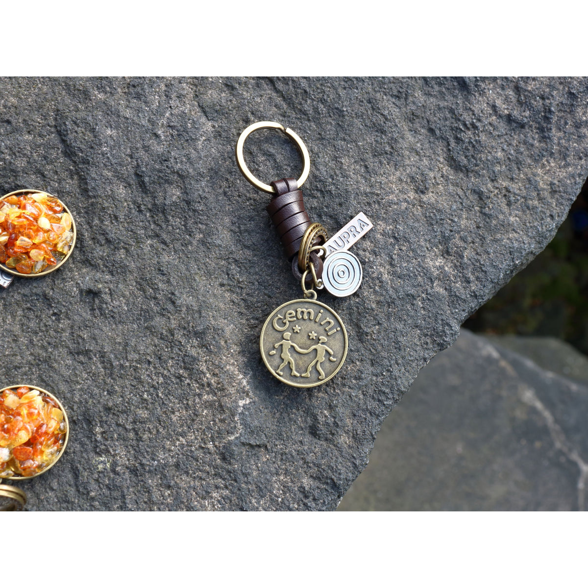AuPra Amber Gemini Keyring