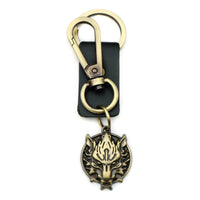 Wolf Keychain Charm – Handmade Vintage Leather – Wild Spirit Gift Keyring-AuPra