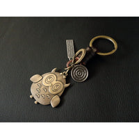 Owl Keychain Charm – Handmade Vintage Leather – Bird Gift Keyring-AuPra