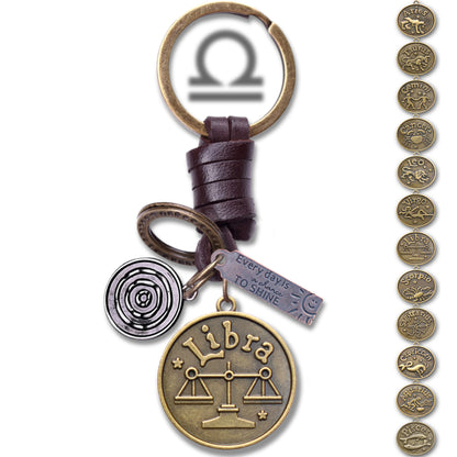 AuPra Libra Keyring – Amber Star Sign Gift