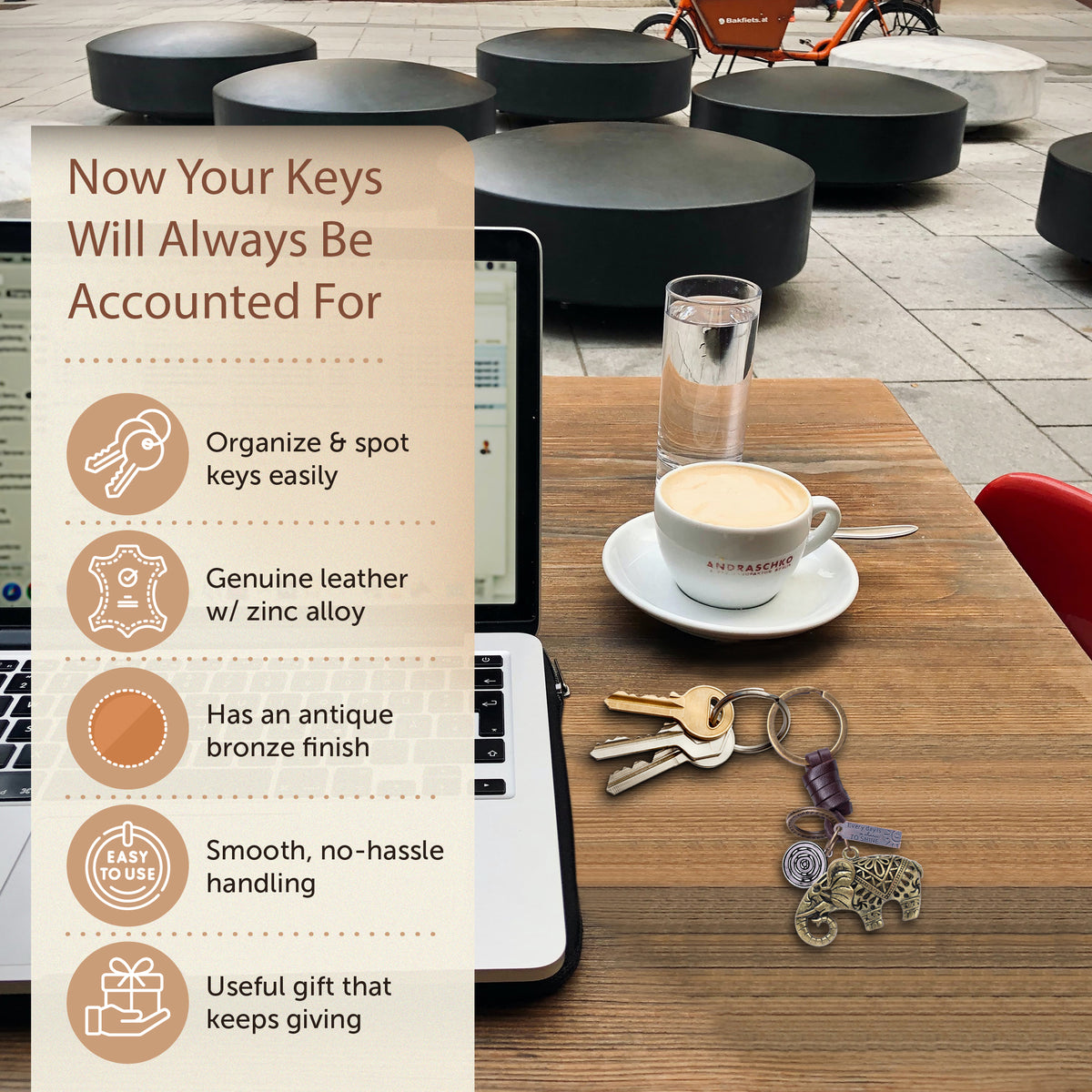 AuPra 3D Elephant Keyring – Personalised Lucky Gift