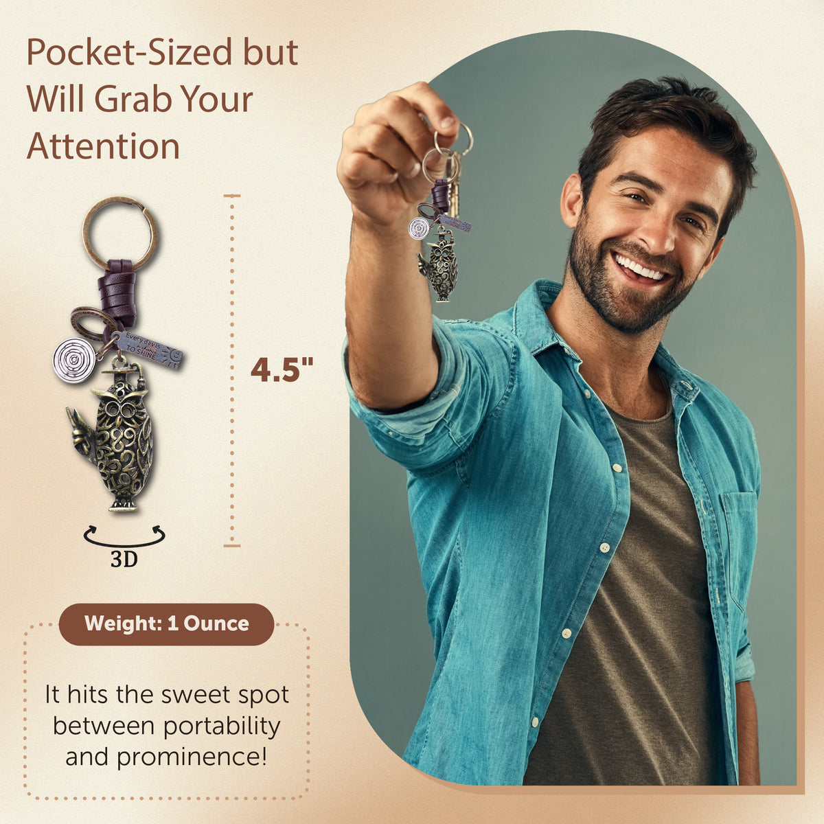 AuPra 3D Graduation Owl Keyring – Student Gift Charm