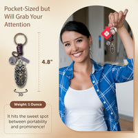 AuPra 3D Floral Owl Keyring – Elegant Charm Gift