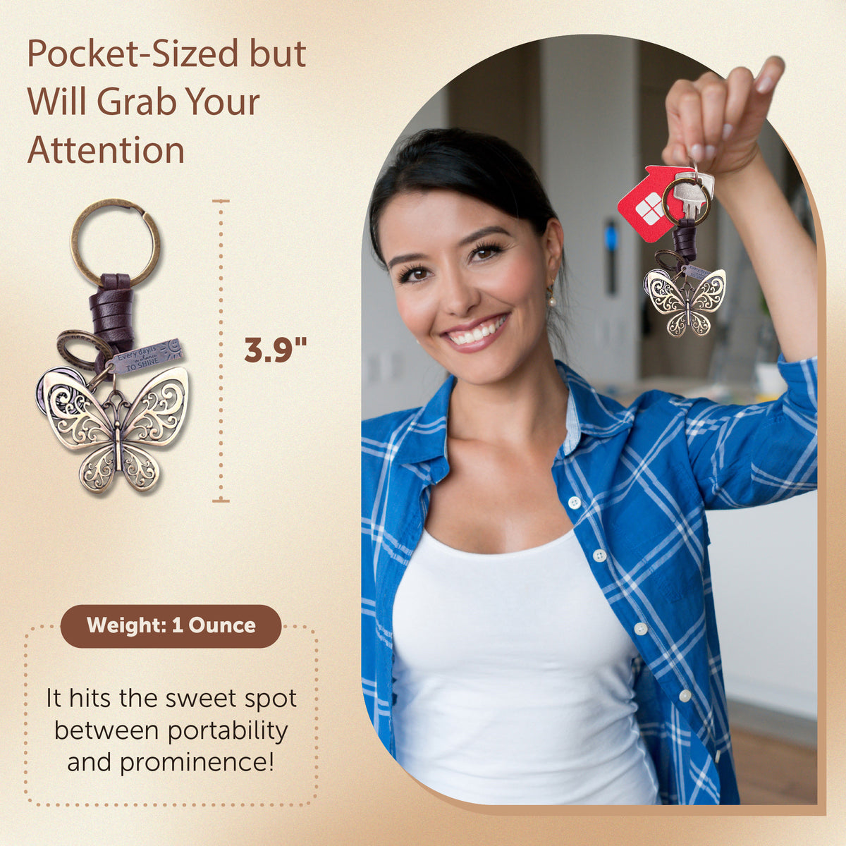 AuPra Gold Butterfly Keyring – Women’s Charm Gift