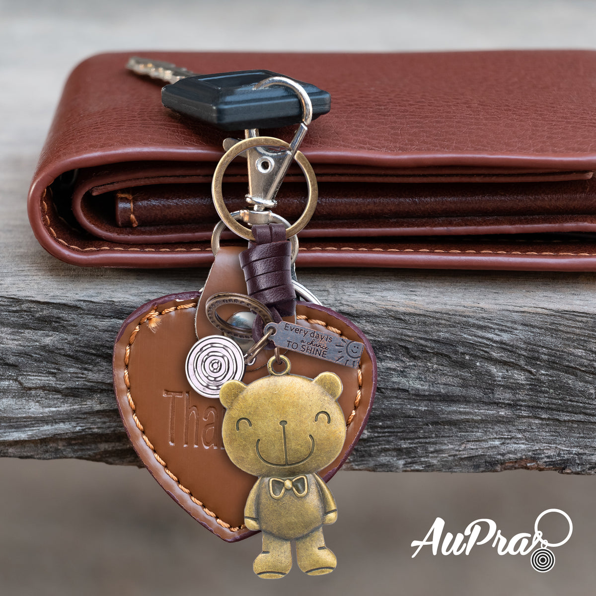 AuPra Teddy Bear Keyring – Vintage Charm Gift