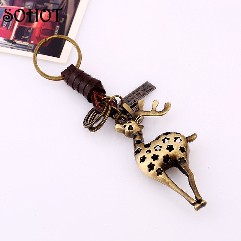 AuPra 3D Deer Keyring – Woodland Animal Gift