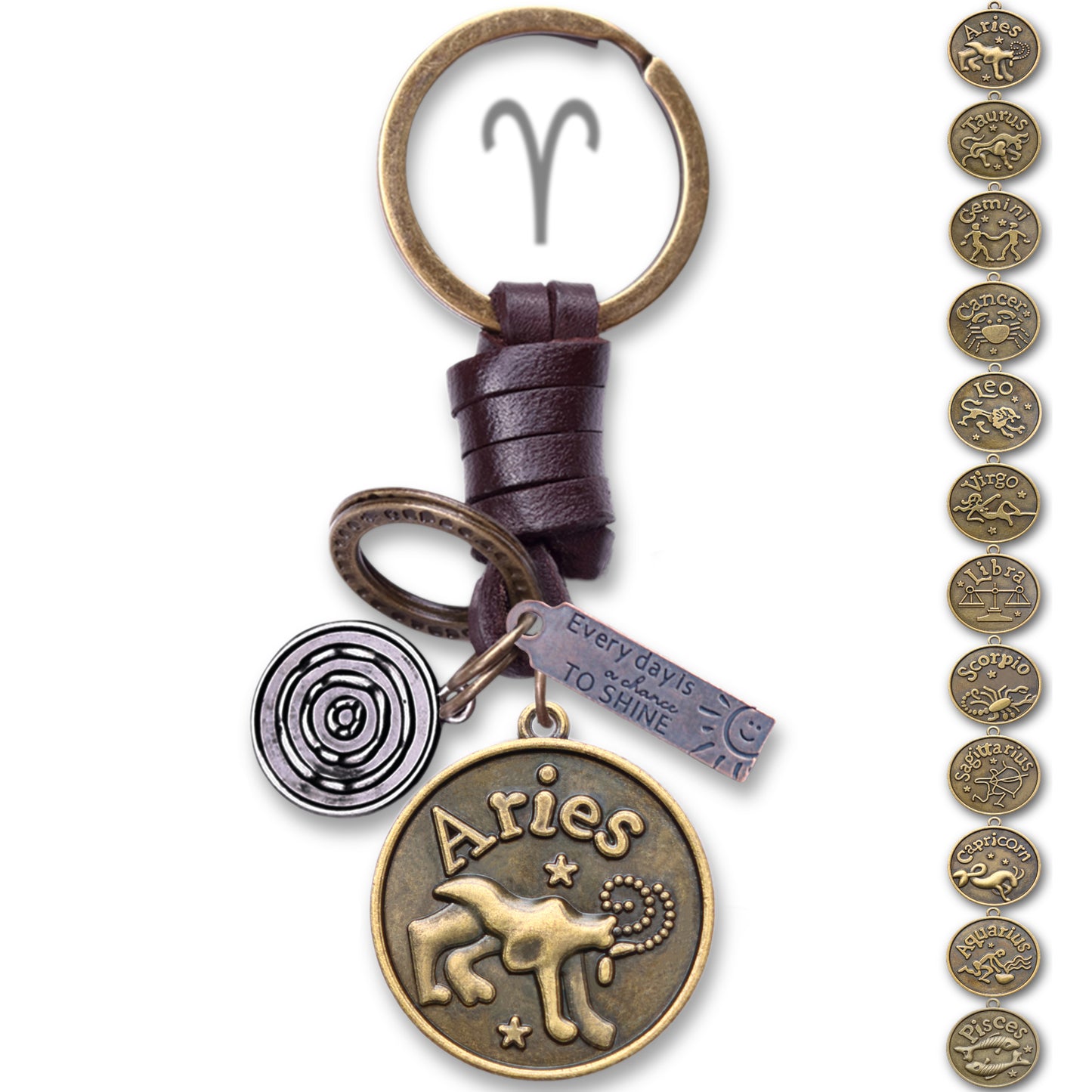 AuPra Aries Keyring – Amber Star Sign Gift
