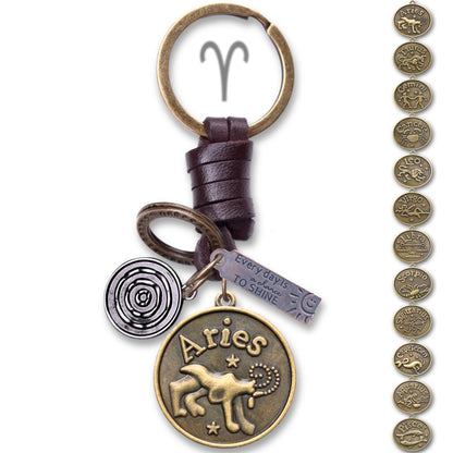 AuPra Aries Keyring – Amber Star Sign Gift