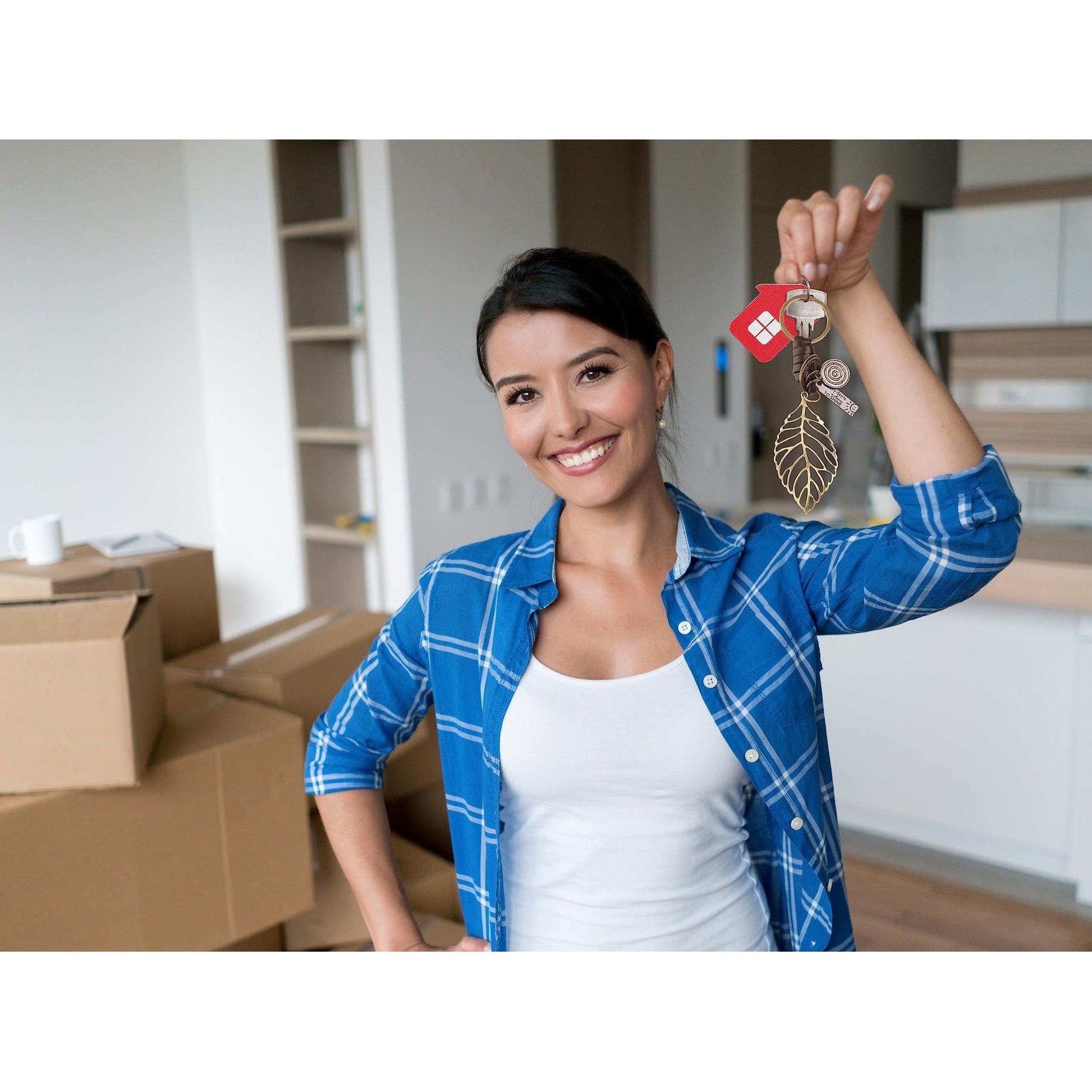 Leaf Keychain Charm – Handmade Vintage Leather – Botanical Gift Keyring-AuPra