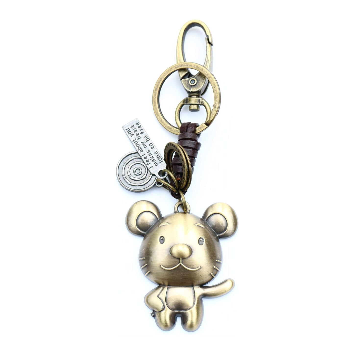Zodiac Animal Keychain – Handmade Vintage Leather – Lucky Gift Keyring Collection-AuPra