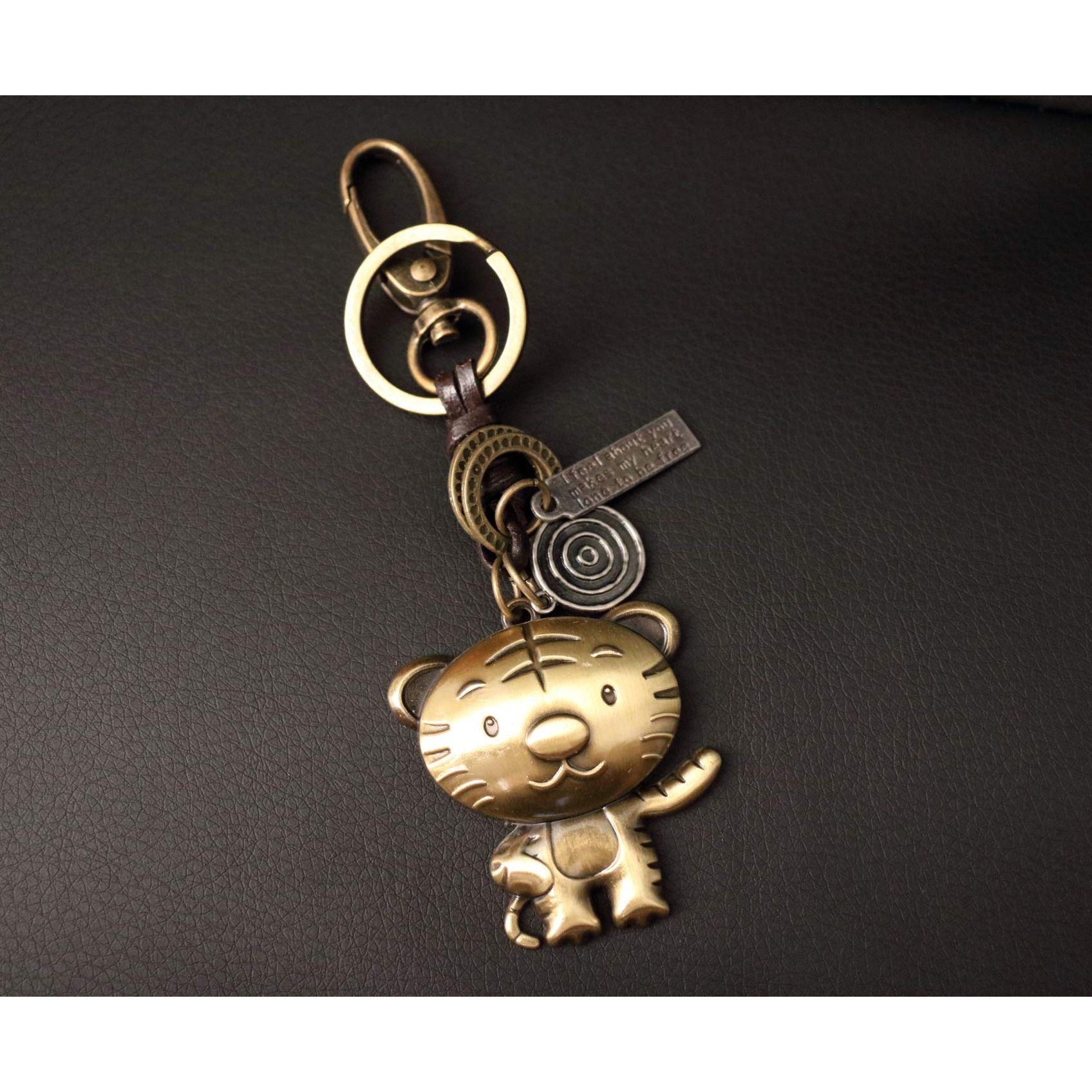 Zodiac Animal Keychain – Handmade Vintage Leather – Lucky Gift Keyring Collection-AuPra