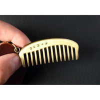 Comb Keychain Charm – Handmade Vintage Leather – Barber Gift Keyring-AuPra