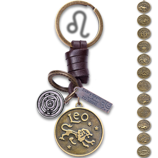 AuPra Leo Keyring – Amber Star Sign - Zodiac Keychain Gift