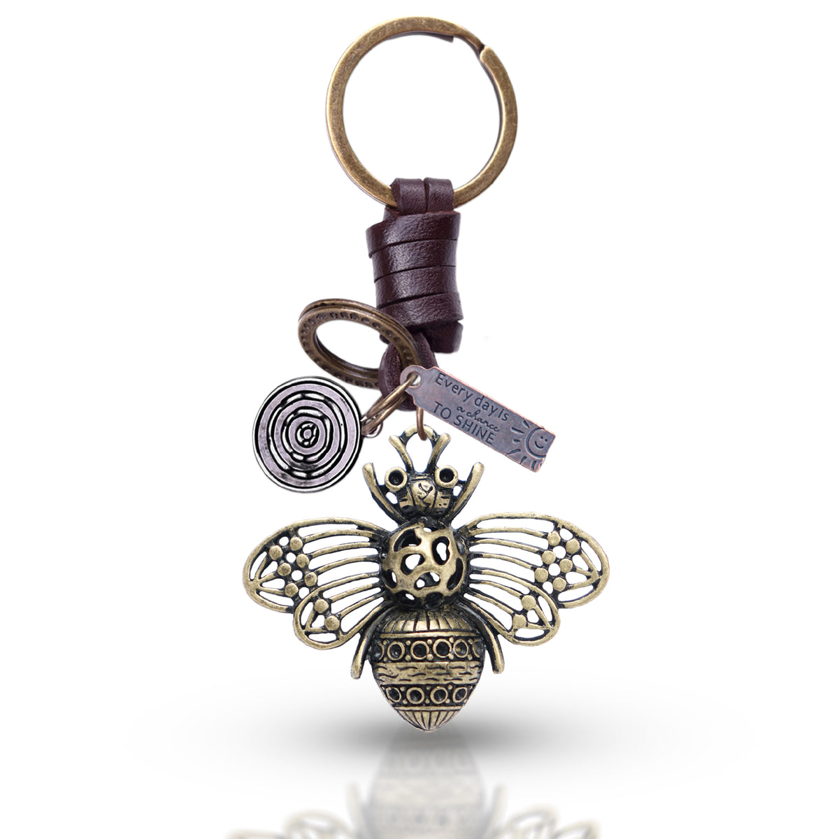 AuPra 3D Bumble Bee Keyring – Lucky Gift Charm