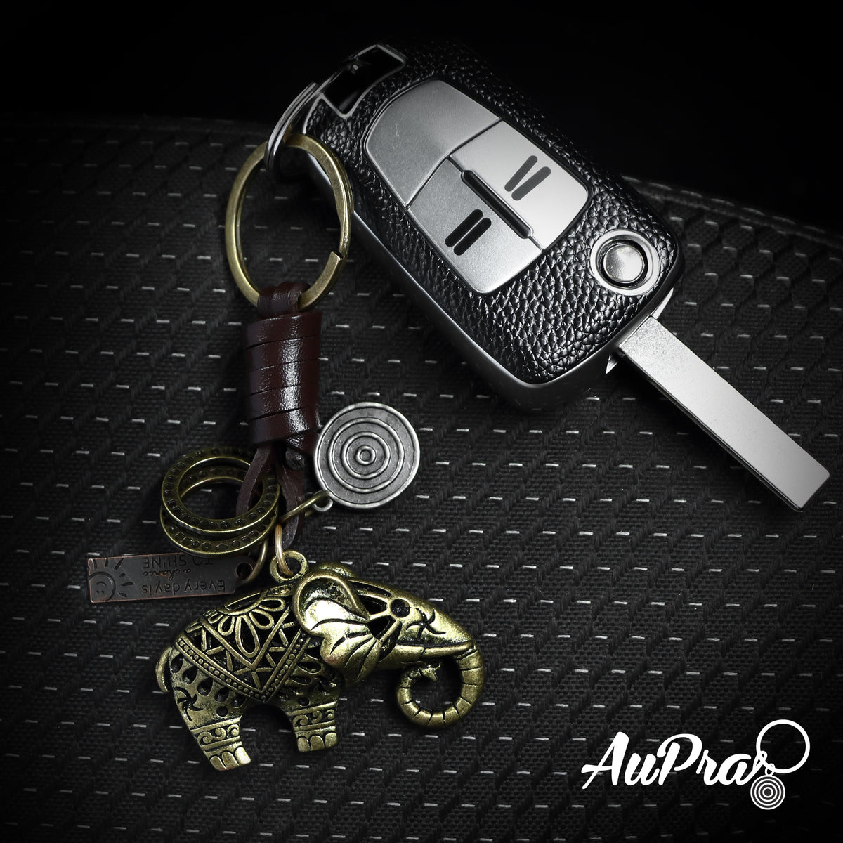 AuPra 3D Elephant Keyring – Personalised Lucky Gift