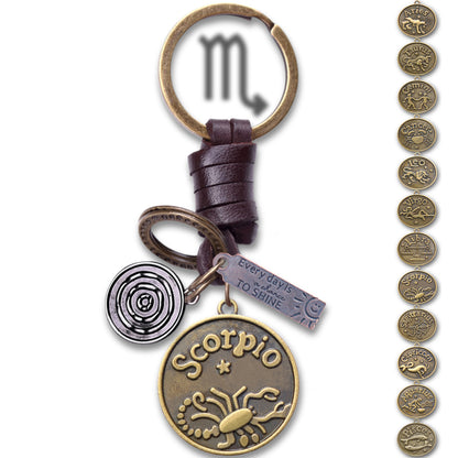AuPra Scorpion Keyring – Amber Star Sign - Zodiac Keychain Gift