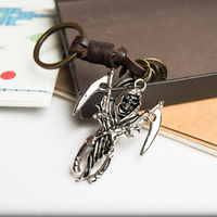 Grip Reaper Keychain Charm – Handmade Vintage Leather – Halloween Gift Keyring-AuPra