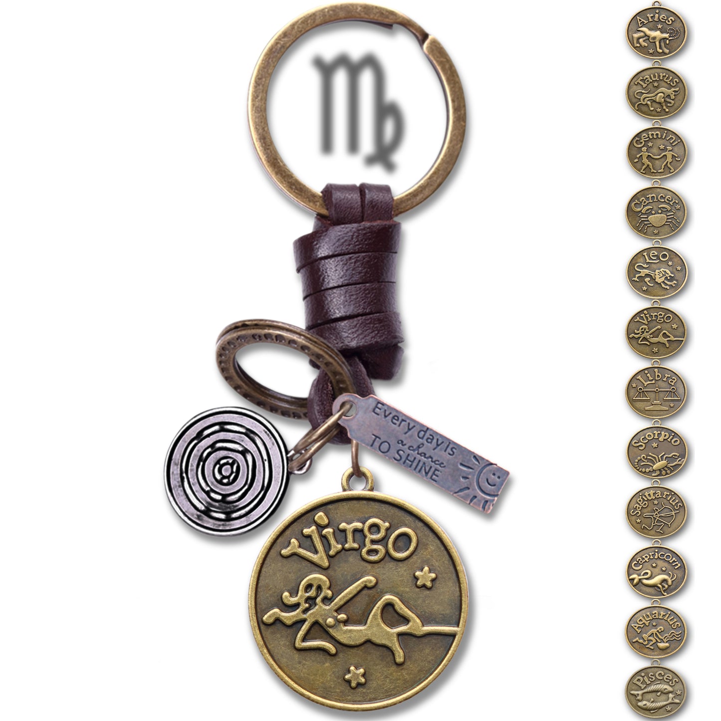 AuPra Virgo Keyring – Amber Star Sign - Zodiac Keychain Gift