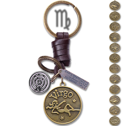 AuPra Virgo Keyring – Amber Star Sign - Zodiac Keychain Gift